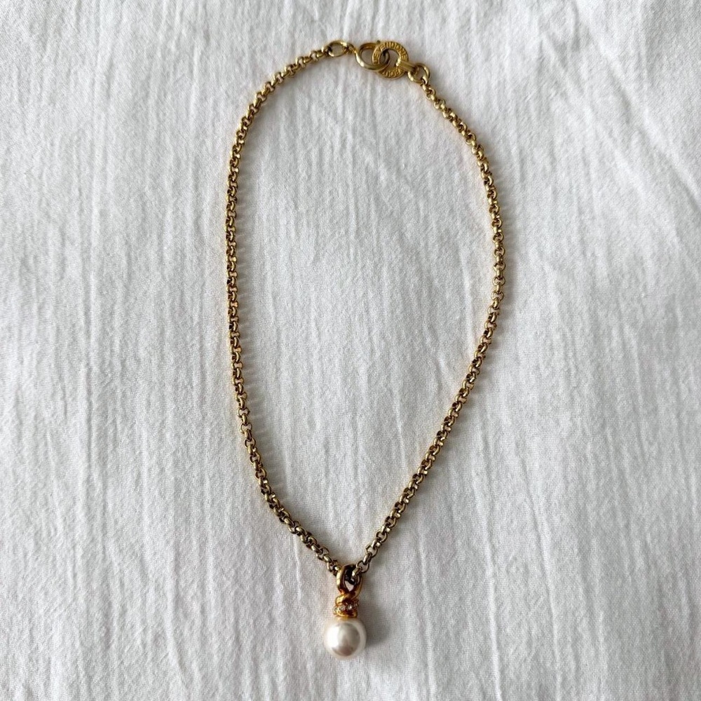 Vintage Vendome Gold & Pearl Pendant Necklace